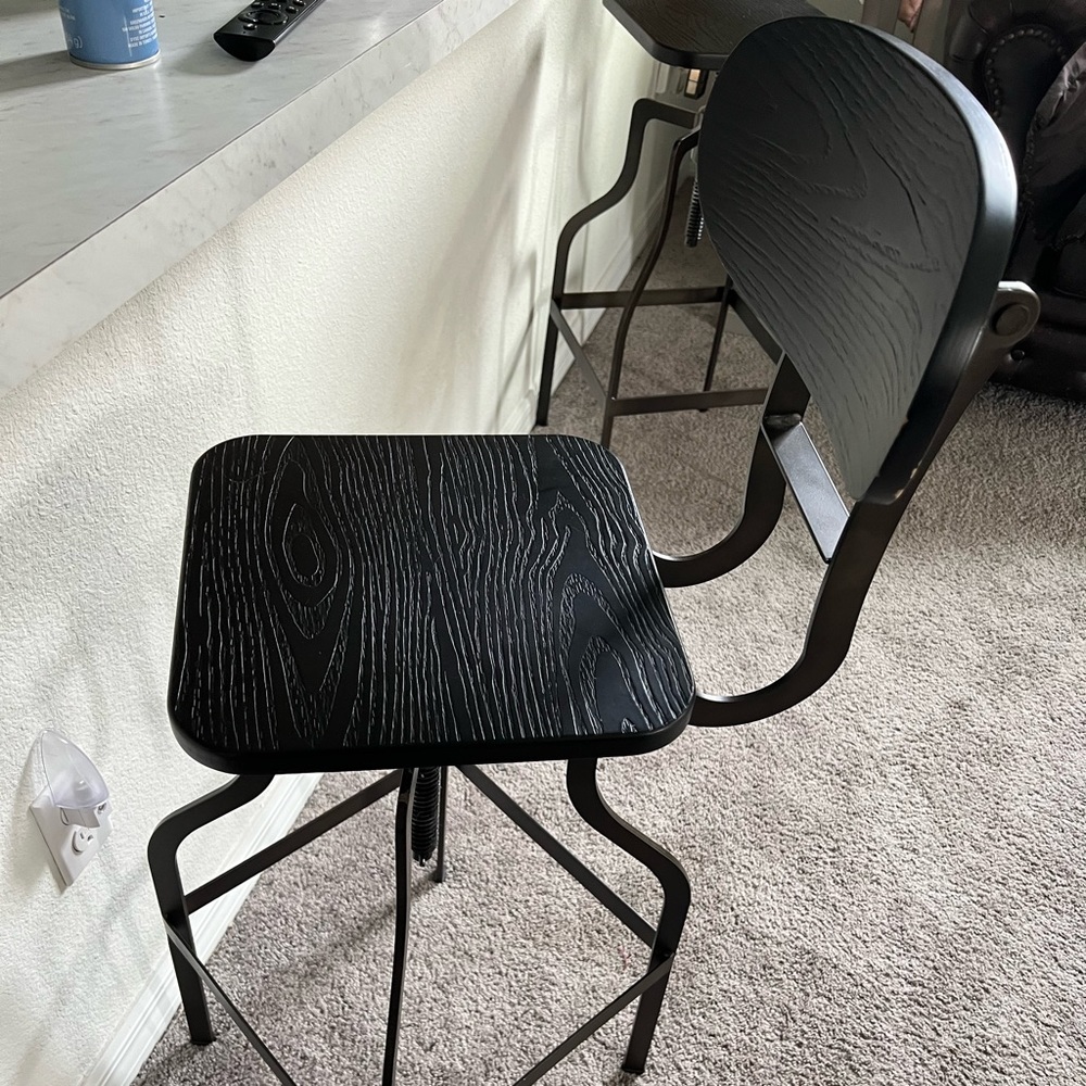 2 Cast Iron Bar Chairs